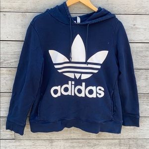 Adidas navy hoodie with front pockets